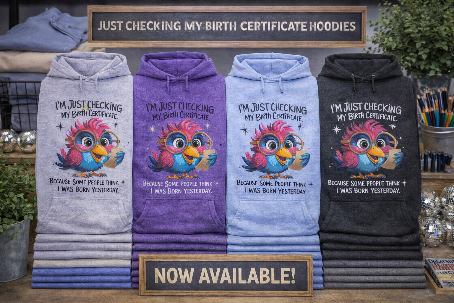 Birth Certificate Bird Hoodie