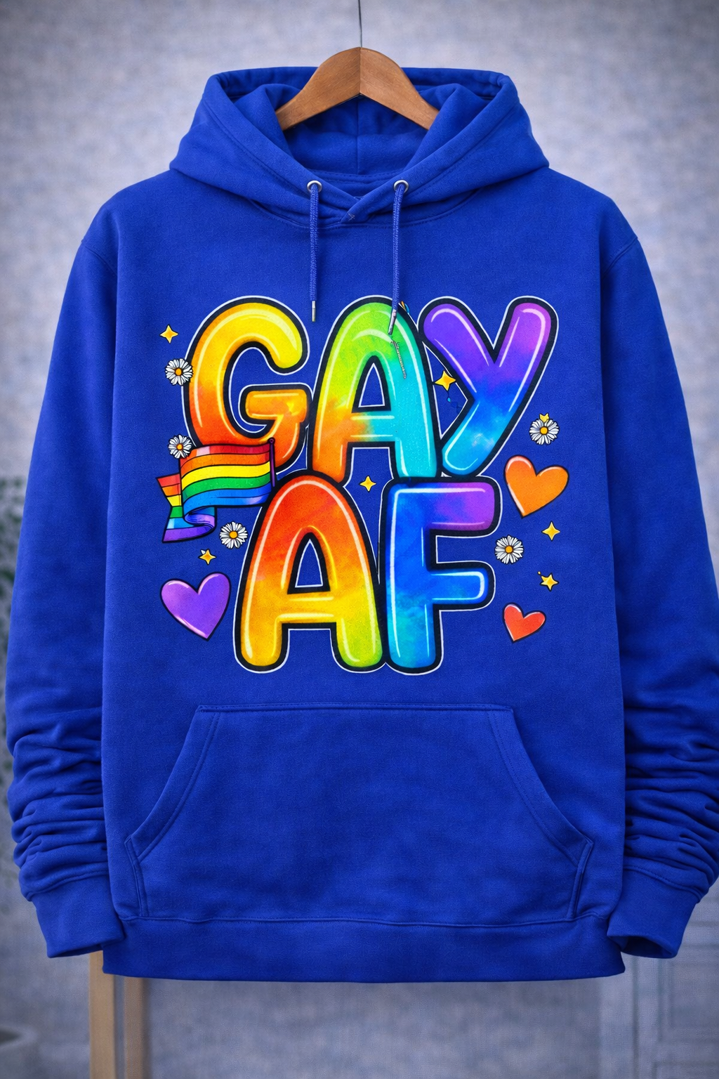 GAY AF Hoodie – Royal Blue Edition 🌈