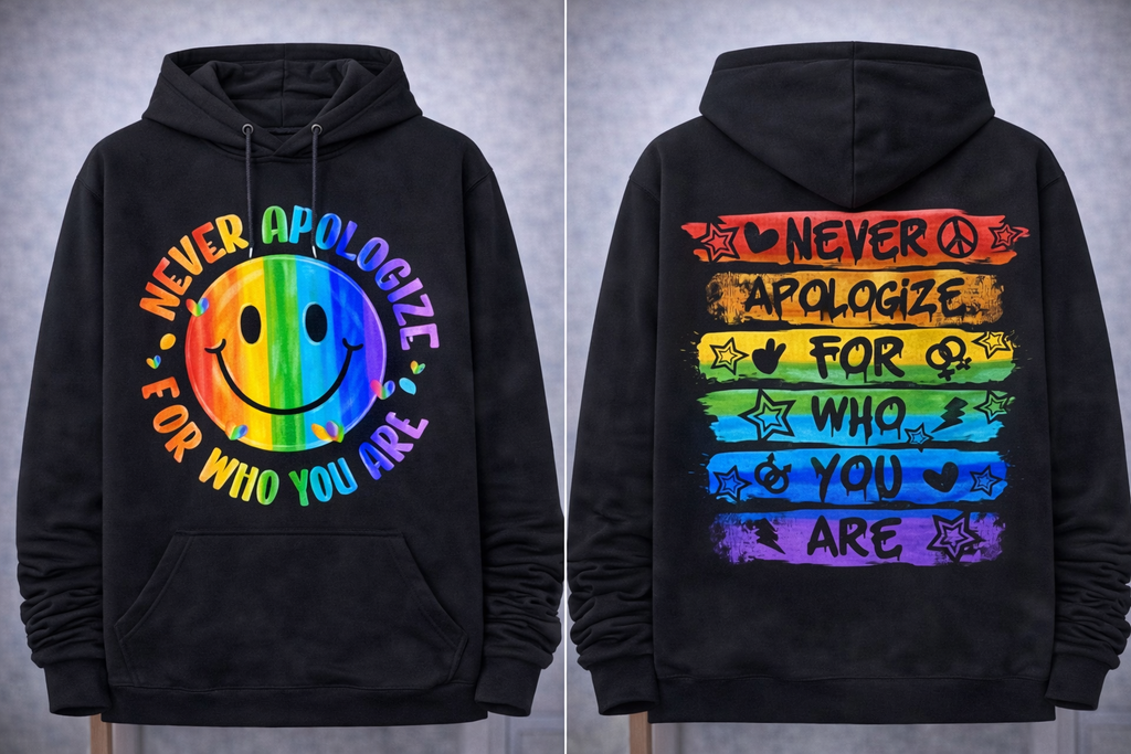 Never Apologize Pride Hoodie 🌈