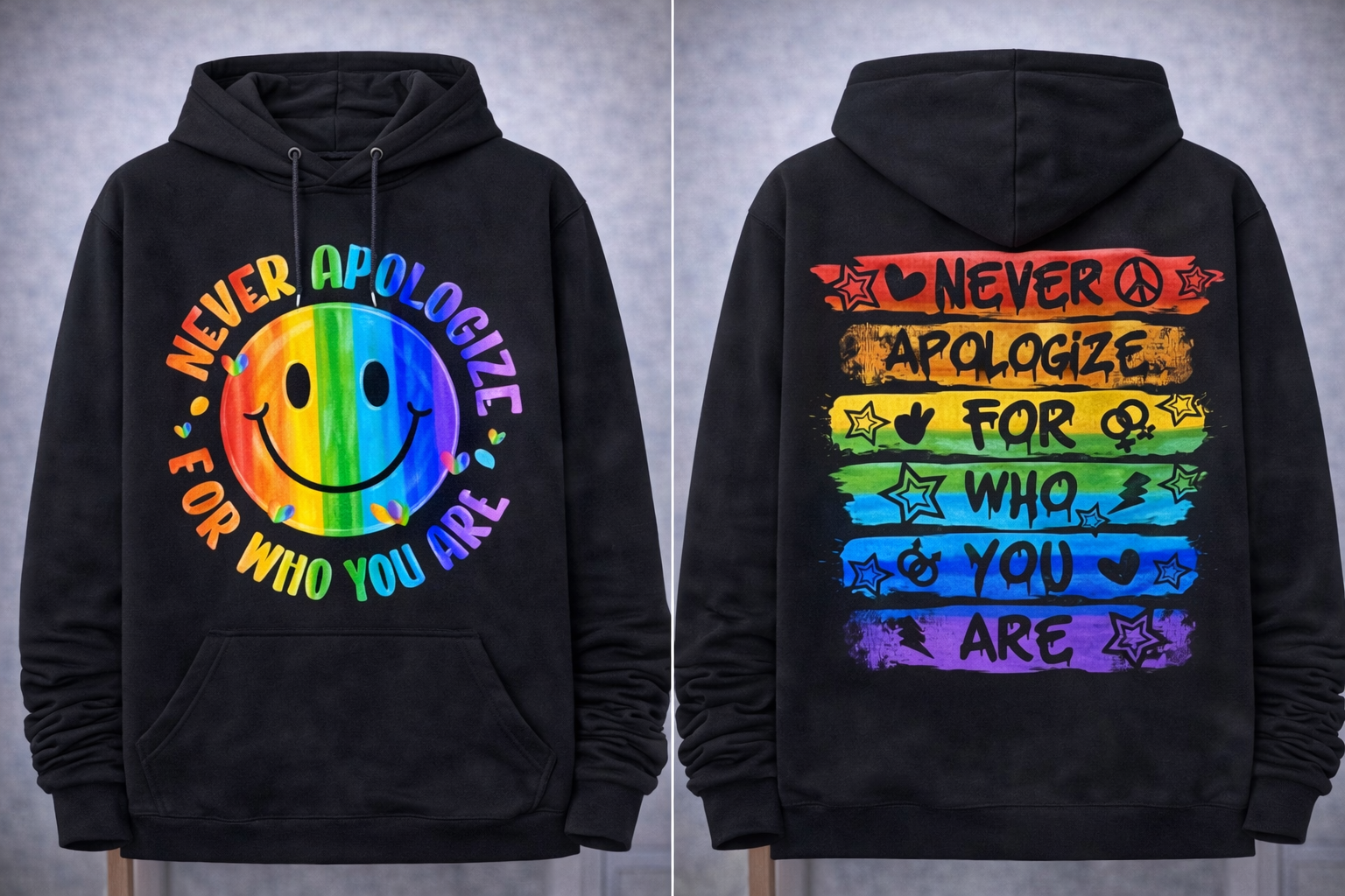 Never Apologize Pride Hoodie 🌈