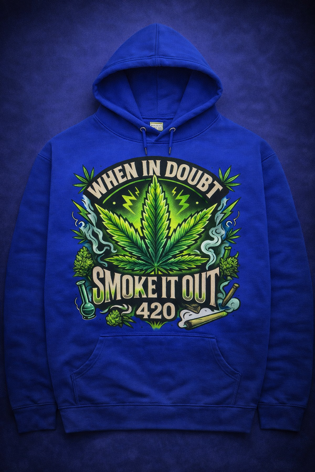 When in Doubt, Smoke It Out Hoodie – Bold Color Edition