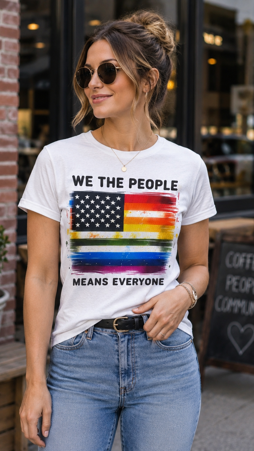 “WE THE PEOPLE MEANS EVERYONE” graphic tee