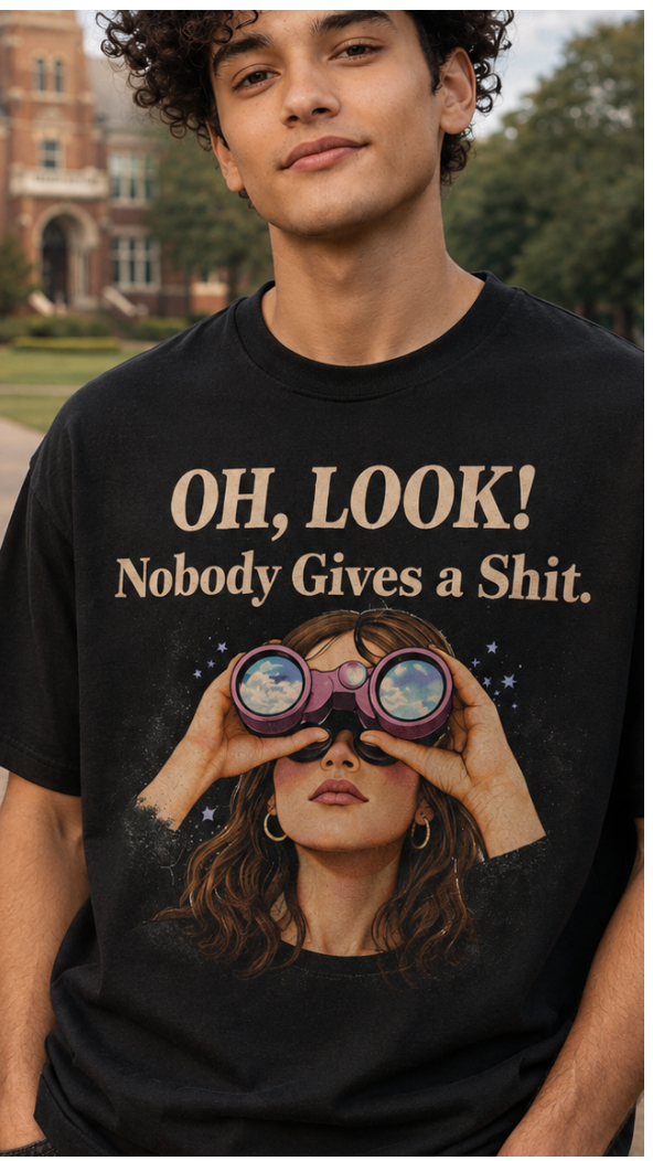 “OH, LOOK! Nobody Gives a Shit.” graphic tee