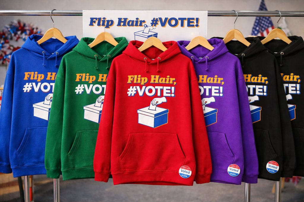 Flip Hair. #Vote Hoodie Collection