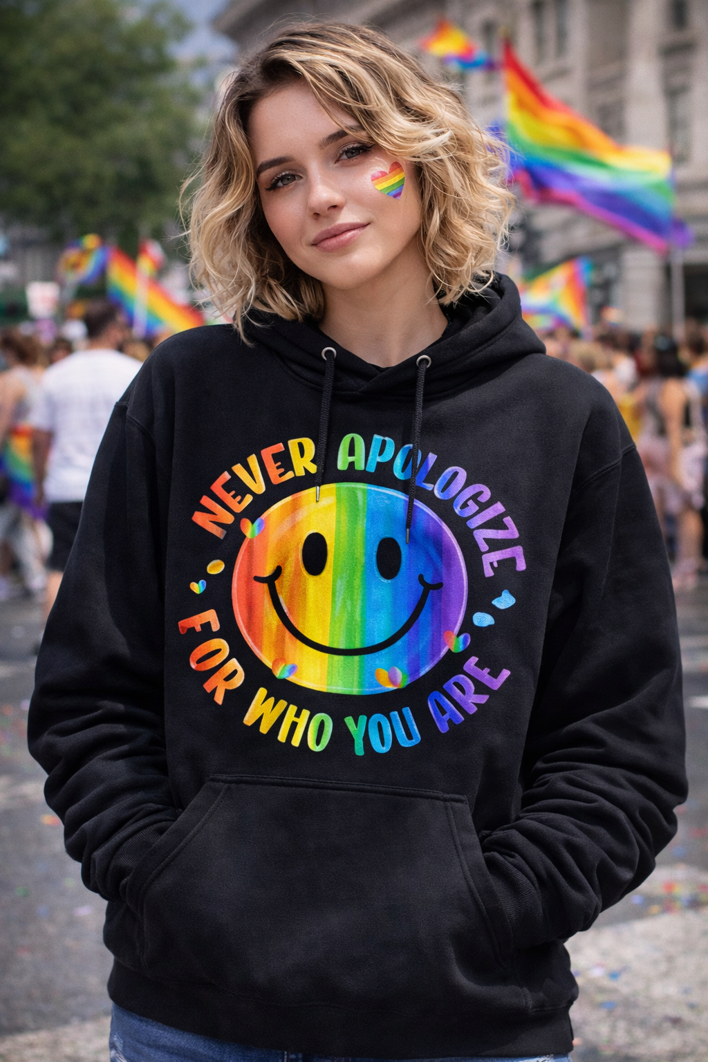 Never Apologize Pride Hoodie 🌈
