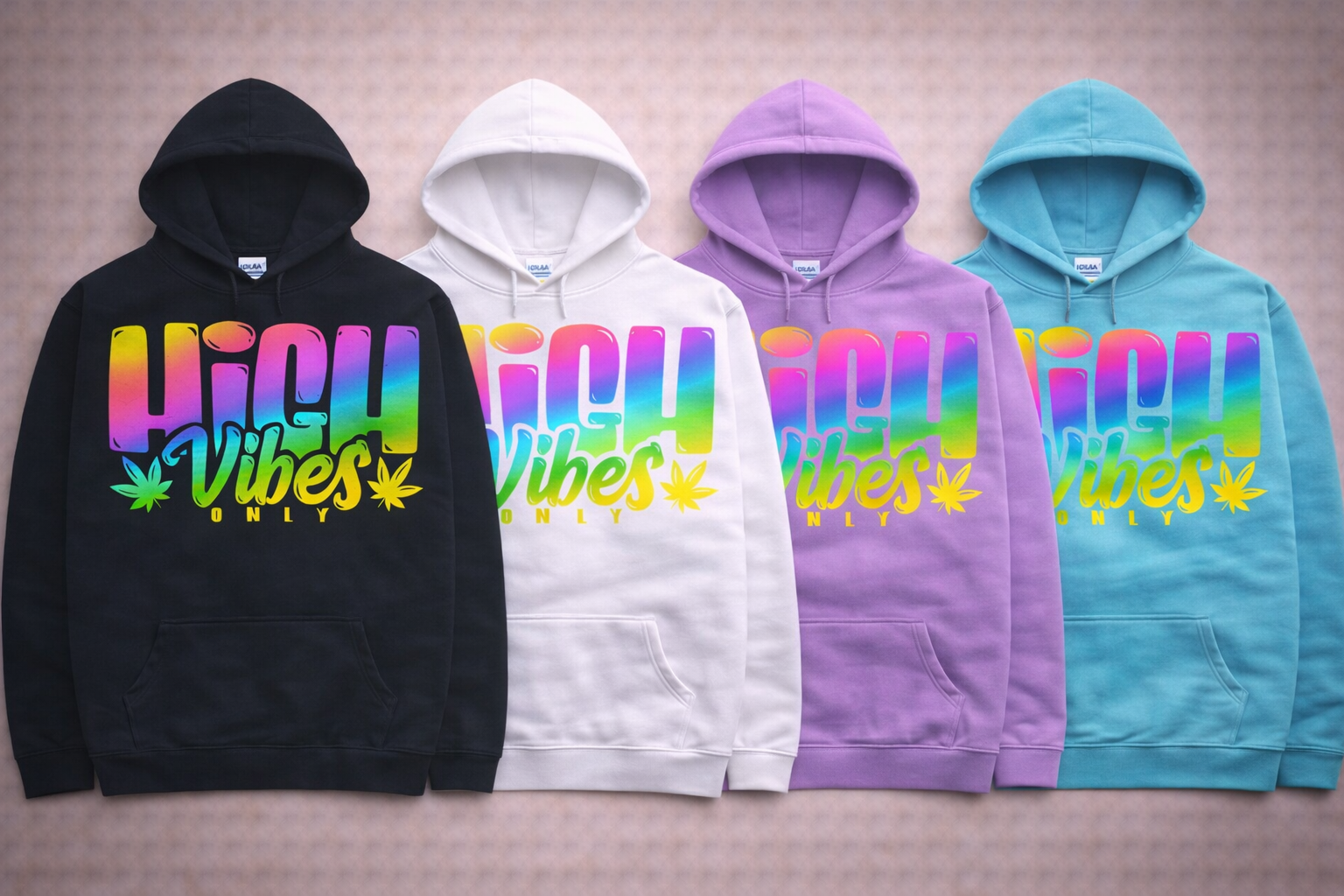 High Vibes Only Hoodie – Rainbow Gradient Edition