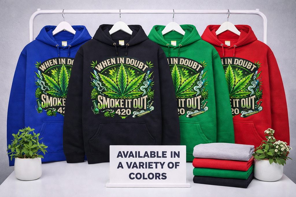 When in Doubt, Smoke It Out Hoodie – Bold Color Edition