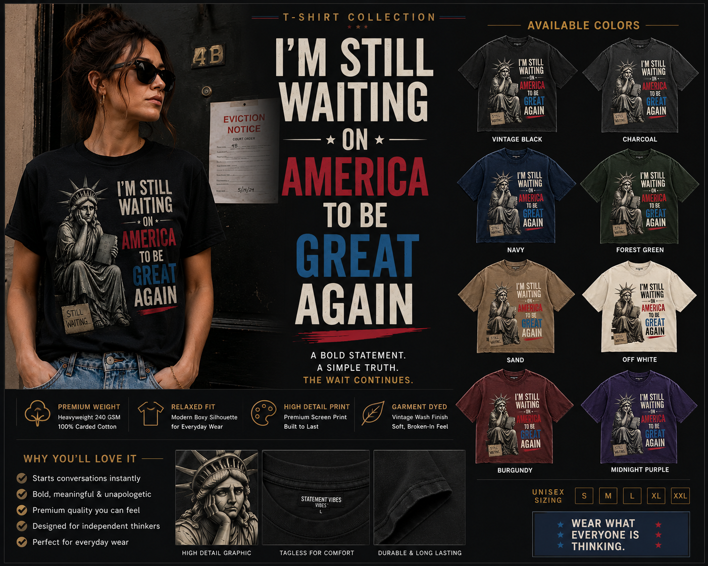 I'm Still Waiting on America to Be Great Again™ Tee