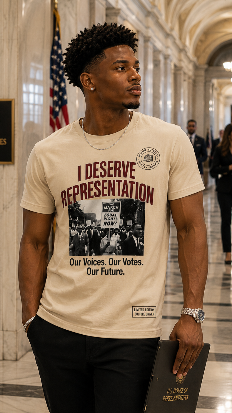 “I Deserve Representation” premium fitted tee