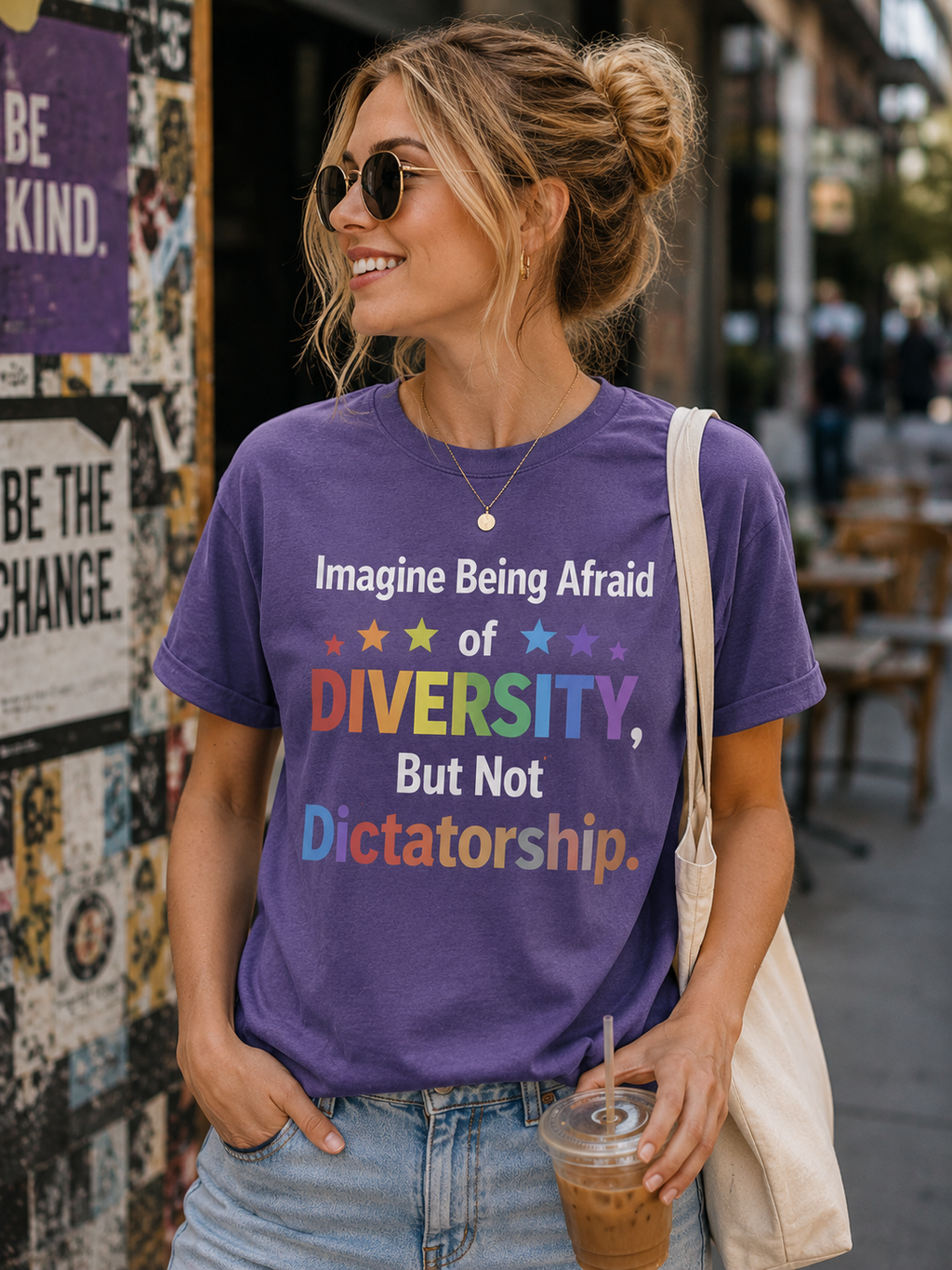 Imagine Being Afraid of Diversity, But Not Dictatorship.” Tee