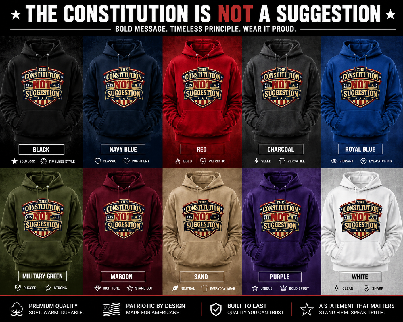 The Constitution Is Not a Suggestion” Hoodie