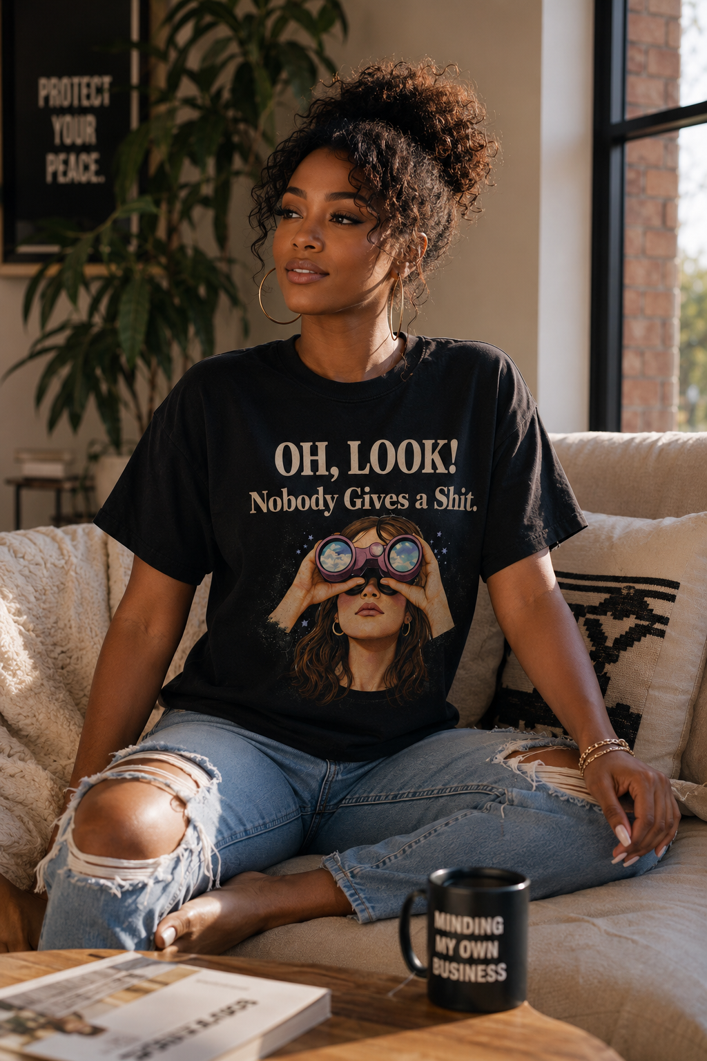 “OH, LOOK! Nobody Gives a Shit.” graphic tee