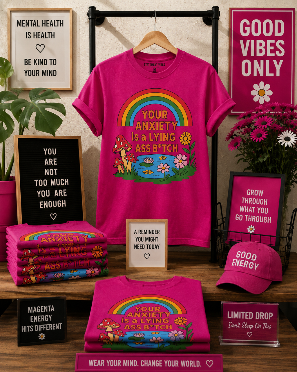 “YOUR ANXIETY IS A LYING ASS B*TCH” graphic tee