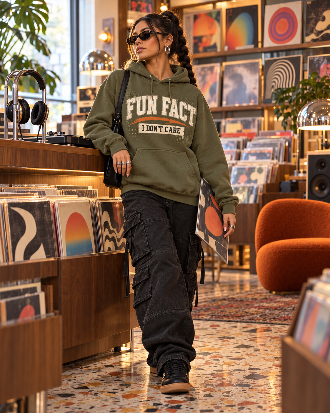 Fun Fact, I Don’t Care Hoodie – Navy