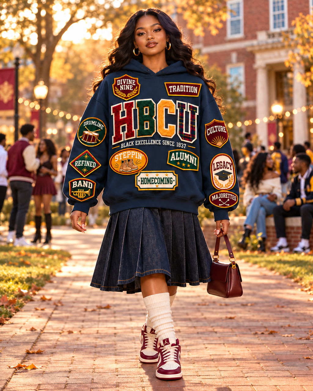 THE LEGACY EDIT HBCU PATCHWORK HOODIE