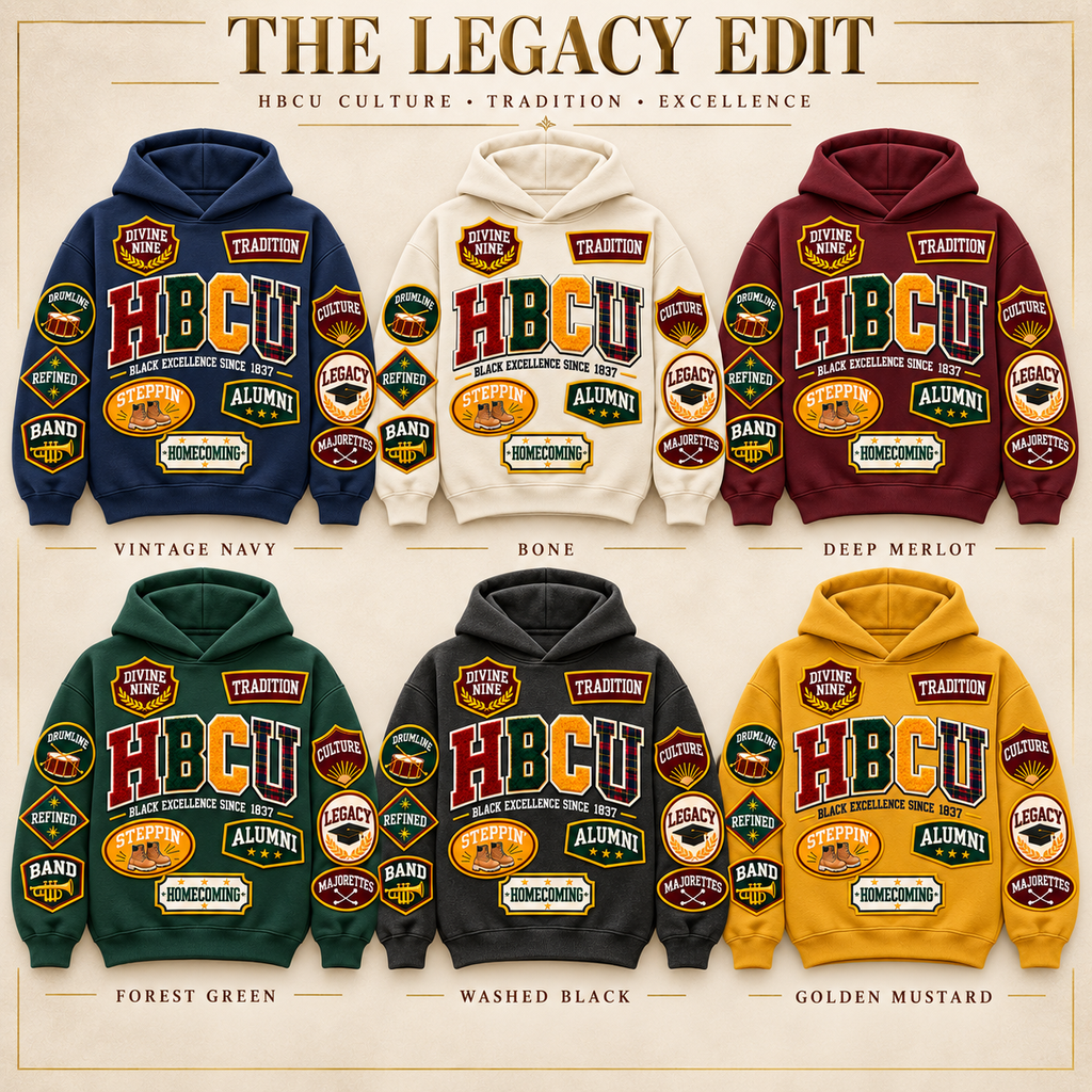 THE LEGACY EDIT HBCU PATCHWORK HOODIE