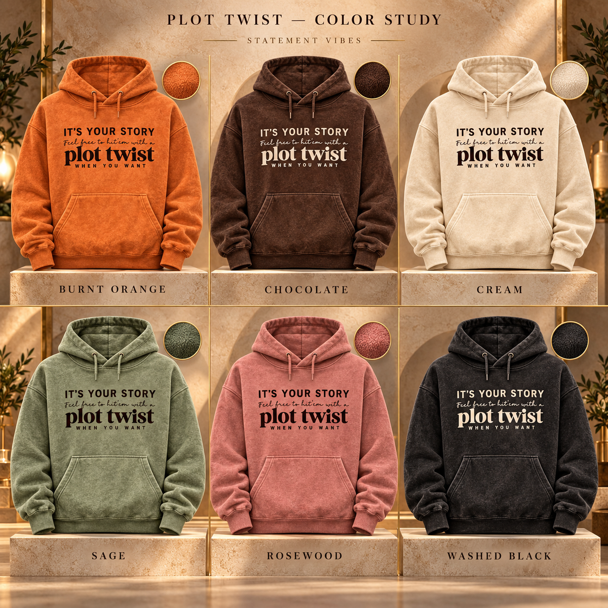 Plot Twist Hoodie – Burnt Orange