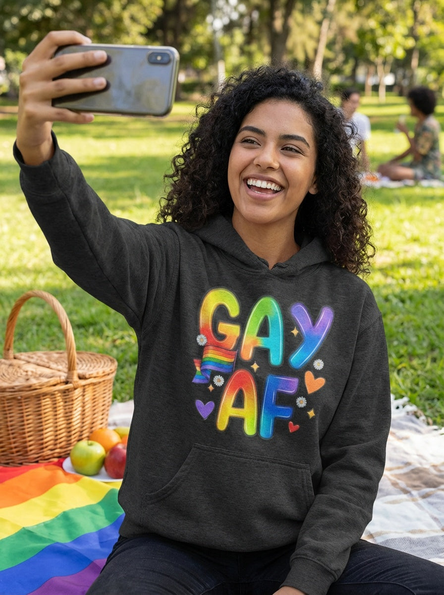GAY AF Hoodie – Royal Blue Edition 🌈